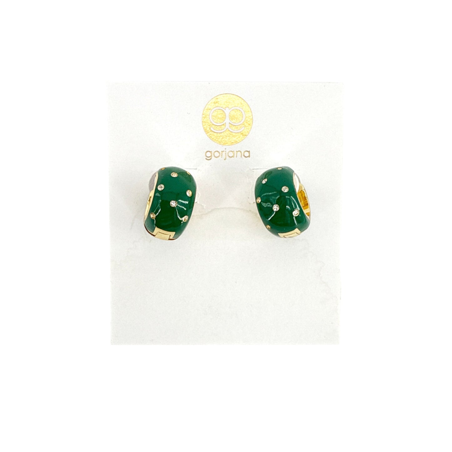 GORJANA Noel Shimmer Huggies in Gold & Green