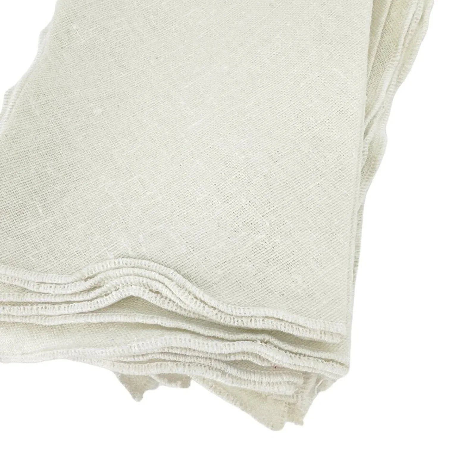 NAPKINS Linen Blend Cloth Natural with Rolled Edges || Set of 6 - flyKAMP
