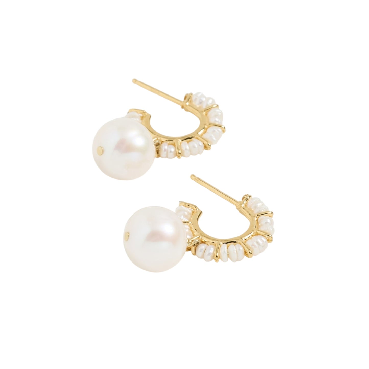 CHAN LUU Maiden Hoop Earrings in White Pearl
