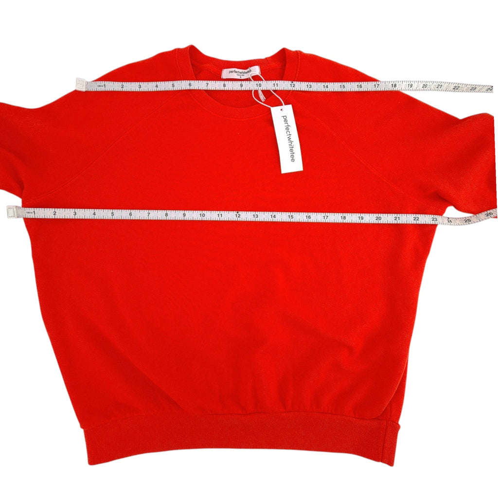 PERFECTWHITETEE Alexi French Terry Sweatshirt in Tomato S perfectwhitetee