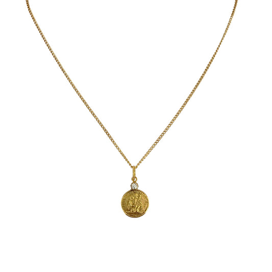 VIRGINS SAINTS & ANGELS VSA Saint Christopher Charm Necklace in Gold