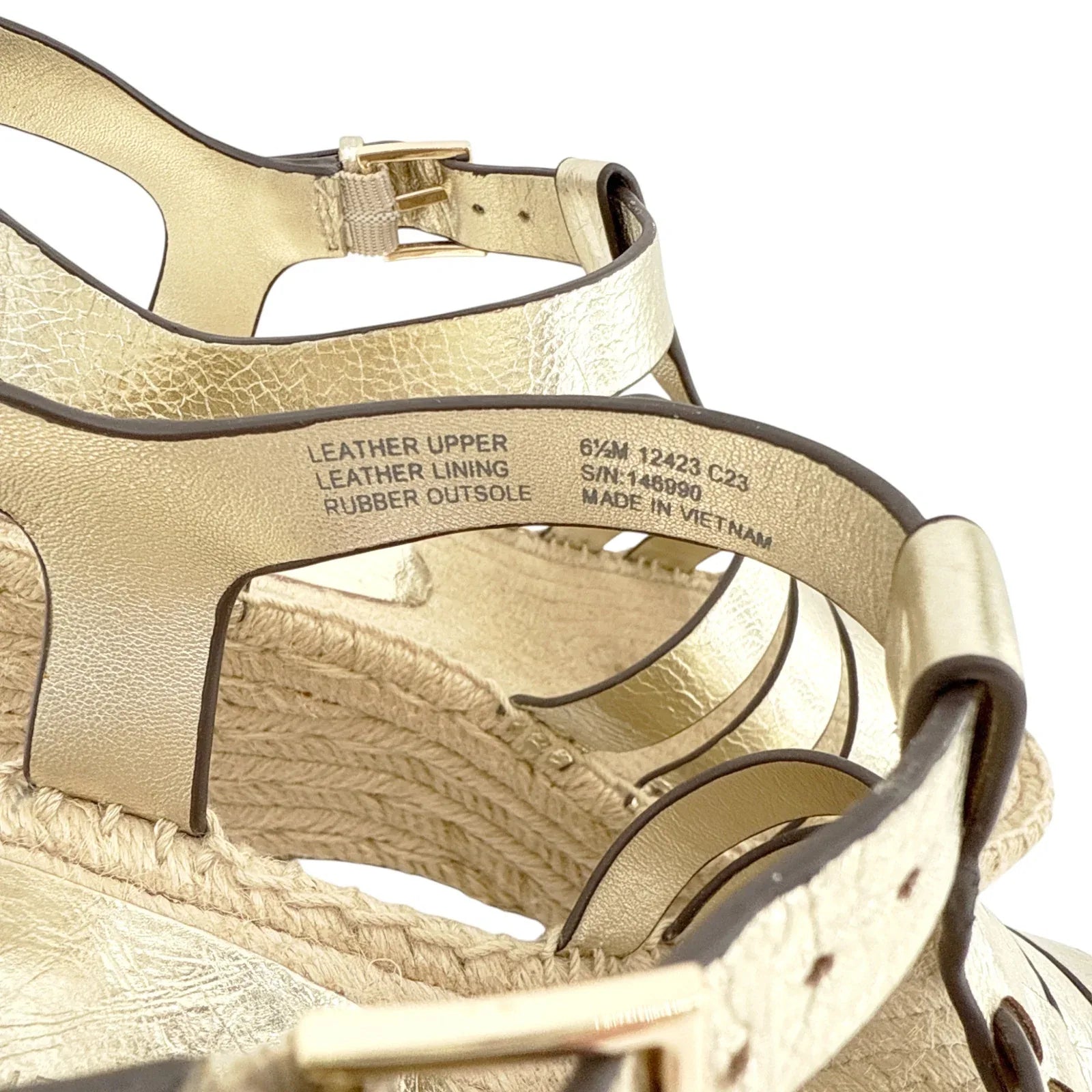 TORY BURCH Fisherman Espadrille Wedge in Spark Gold 6.5 - flyKAMP