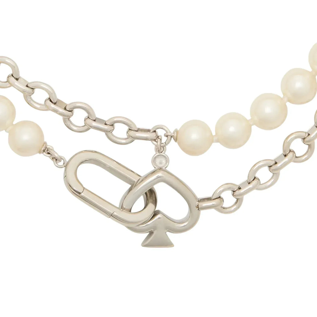 KATE SPADE New York Statement Spade Pearl Wrap Necklace - flyKAMP
