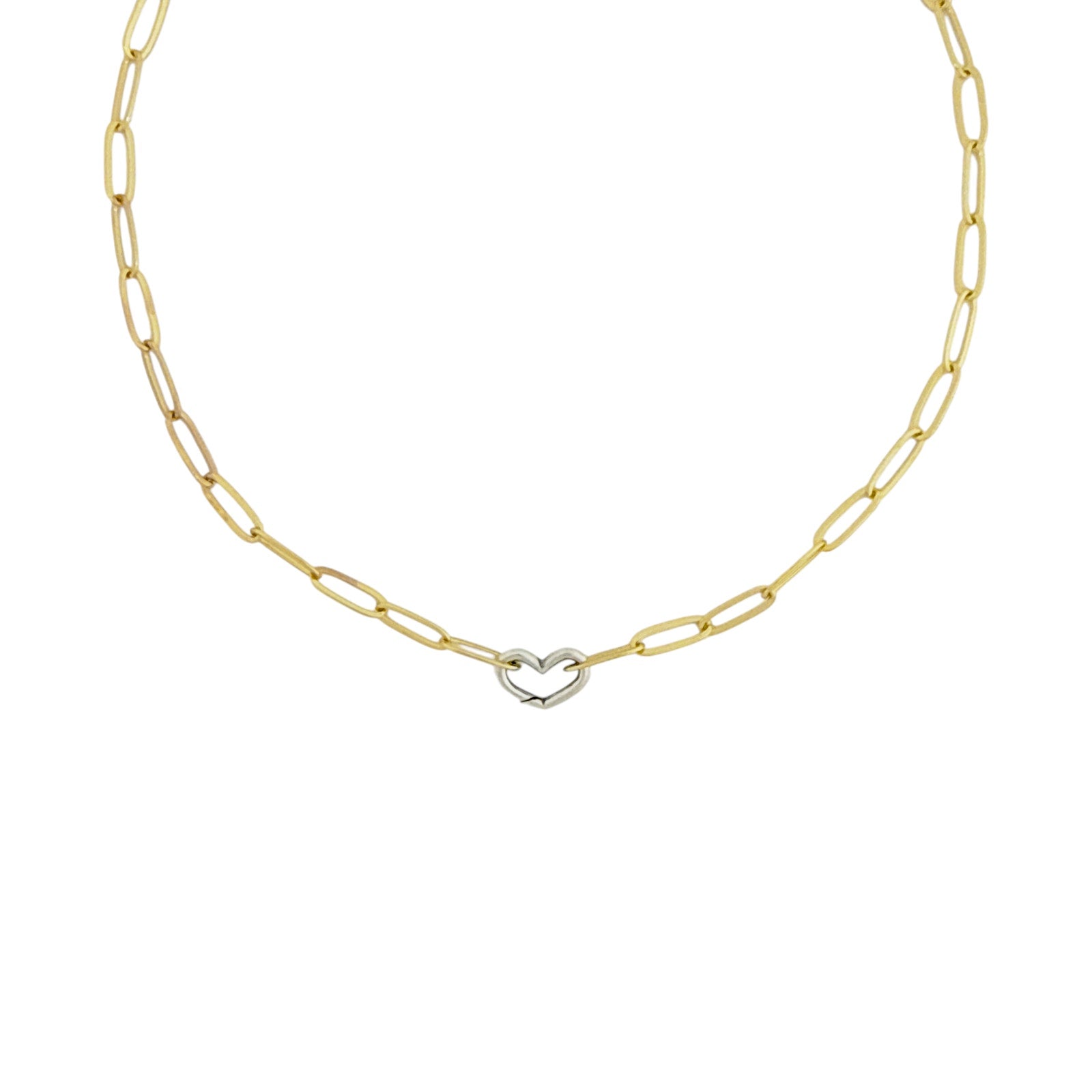 THE SILVER WREN Heart Carabiner Charm Holder Necklace