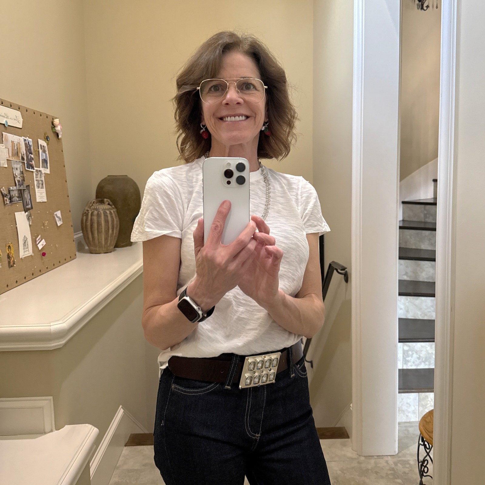 TORY BURCH Curiosity Strawberry Earrings in Light Silver / Red / Pearl Tory Burch