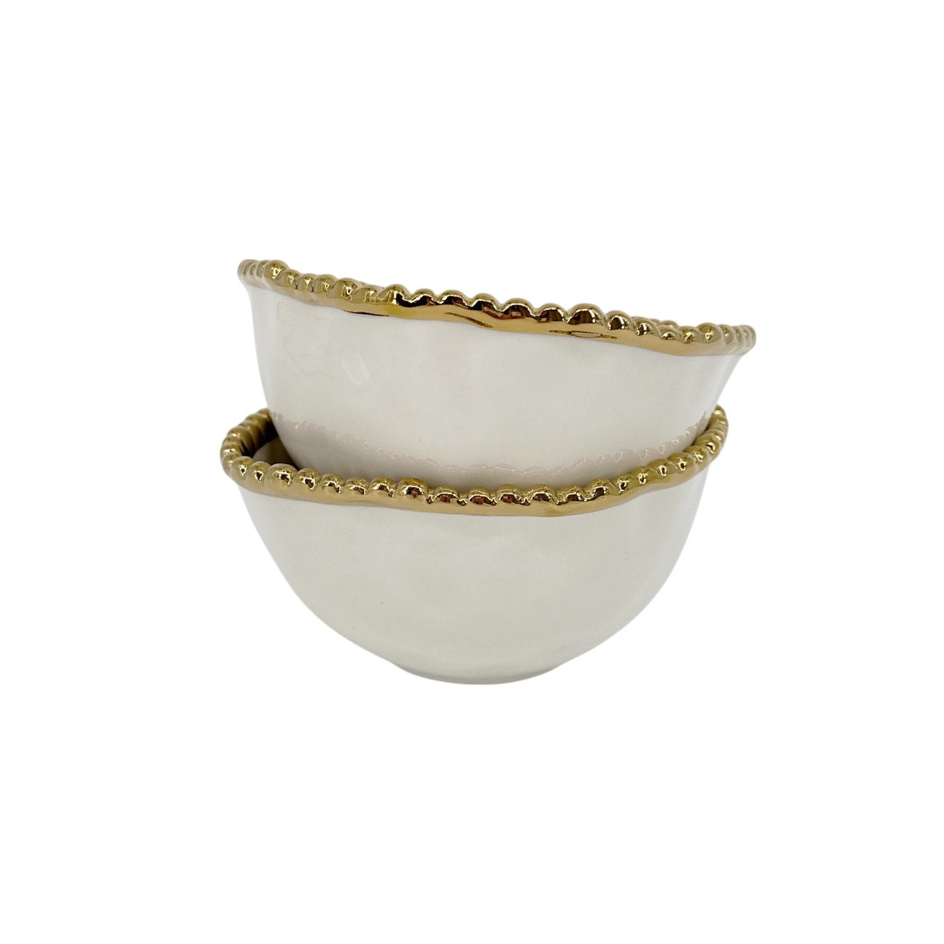 PAMPA BAY Golden Salerno Porcelain Small Bowl Set of 2