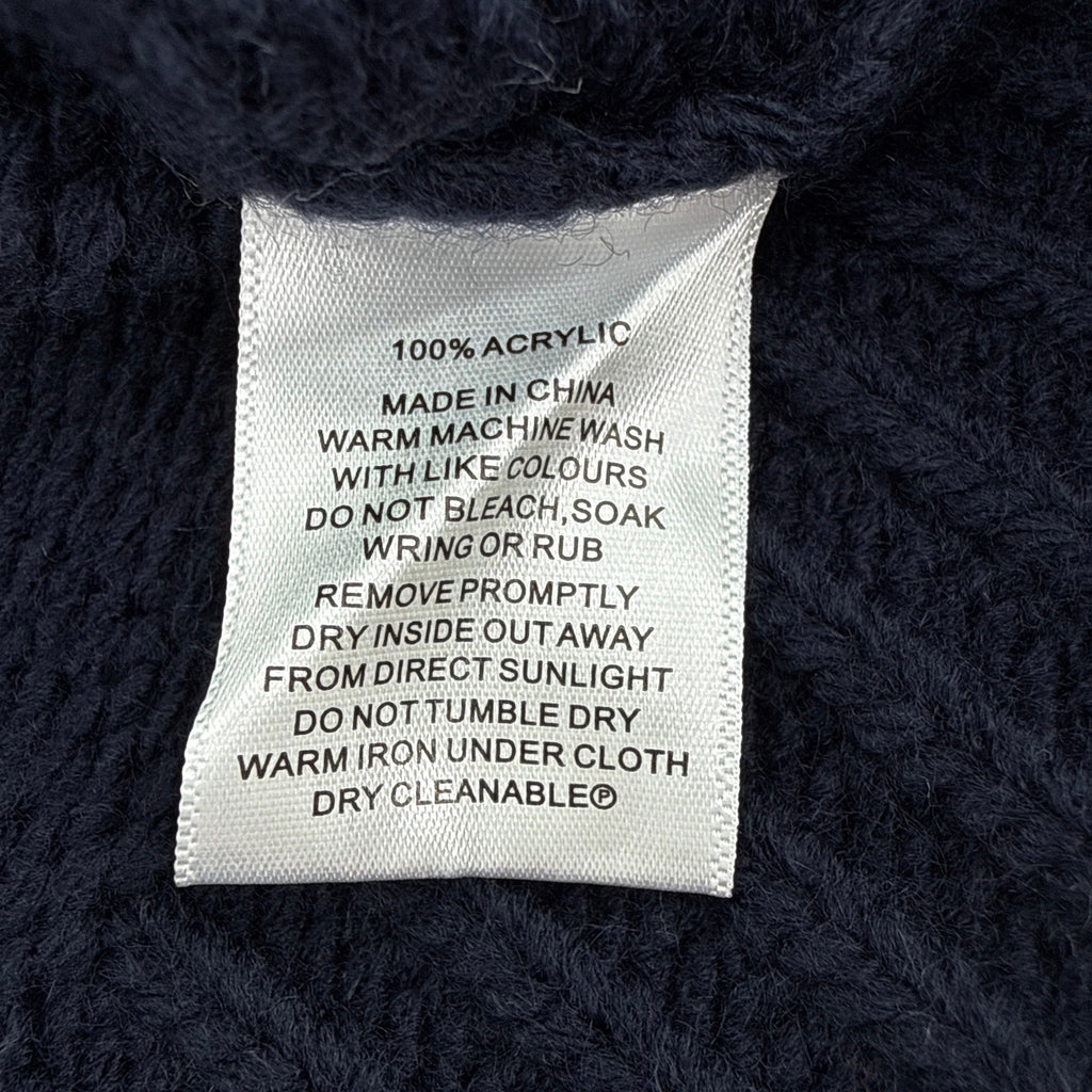 PINK PINEAPPLE Crop Vintage Acrylic Flag Sweater in Navy XS/S Pink Pineapple