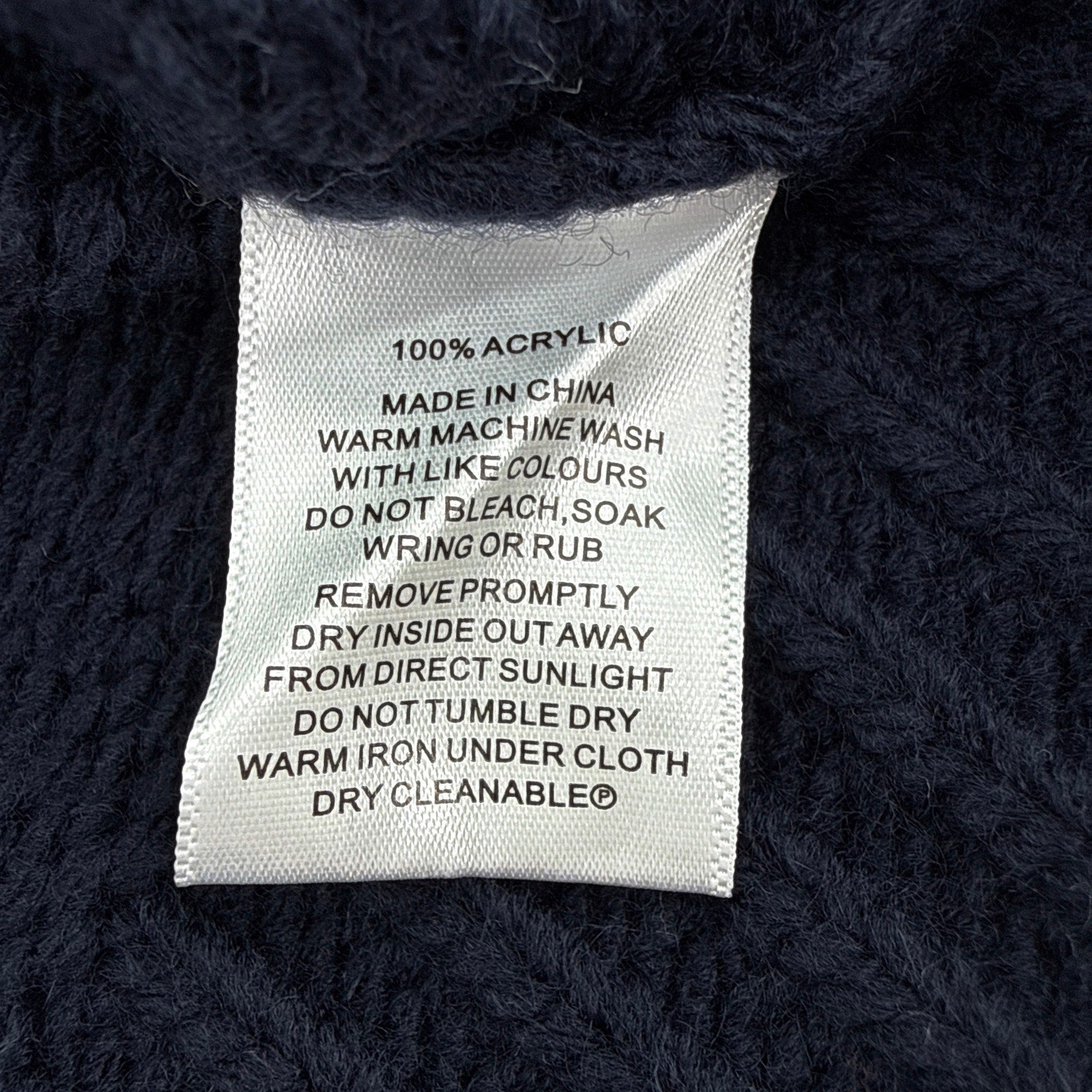 PINK PINEAPPLE Crop Vintage Acrylic Flag Sweater in Navy XS/S Pink Pineapple