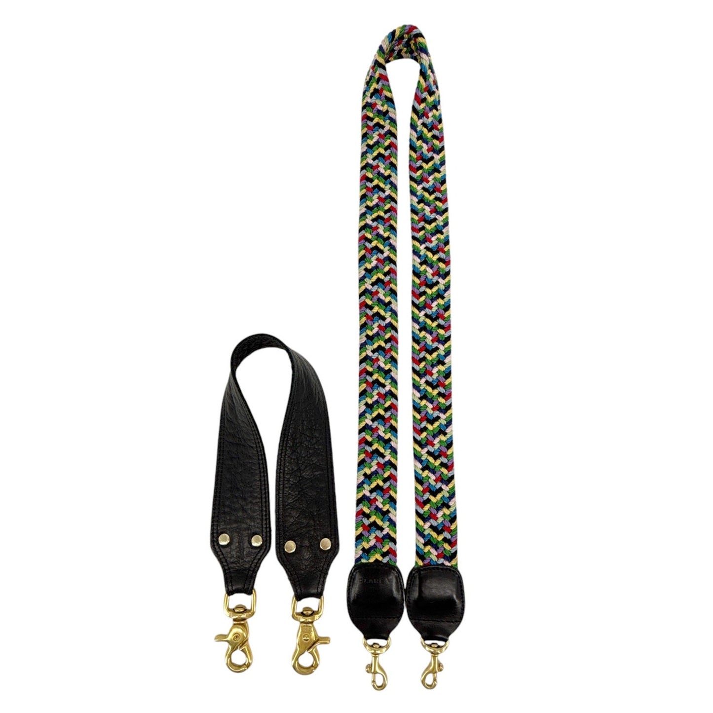 CLARE V. Moyen Messenger in Relaxed Black with Braided Crossbody Strap