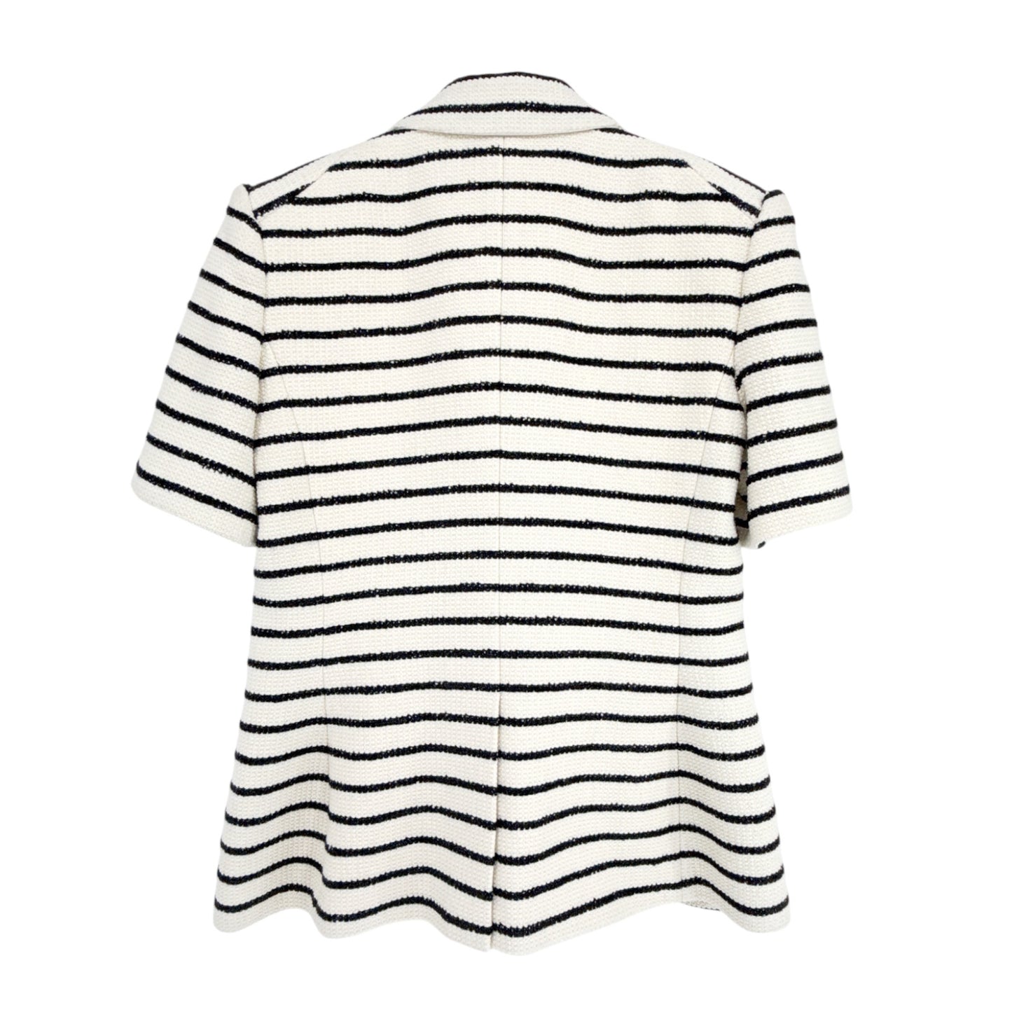 VERONICA BEARD Jenny Dickey Jacket in Ivory & Black Stripe 6|S