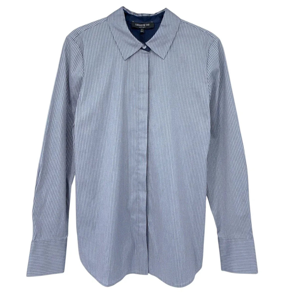 LAFAYETTE 148 New York Shirt in Bluestone Multi S - flyKAMP
