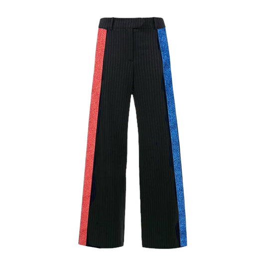 MIRA MIKATI Glitter Pinstripe Wide Leg Trousers 2
