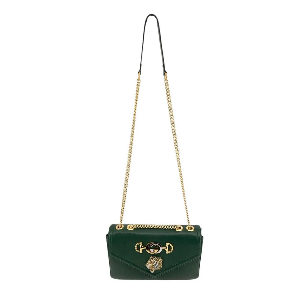GUCCI Rajah Medium Shoulder Bag in Vintage Green - flyKAMP
