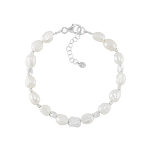 SILPADA Power Player Silver Freshwater Pearl Bracelet