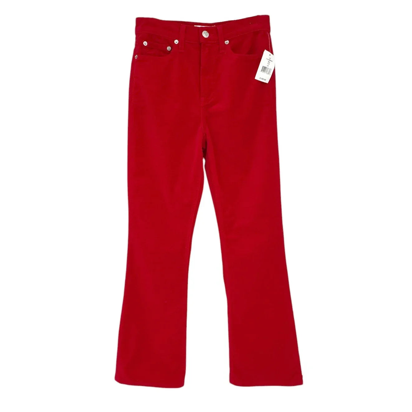 RE/DONE Mid-Rise Cropped Kick Flare Velvet Pants 25 - flyKAMP