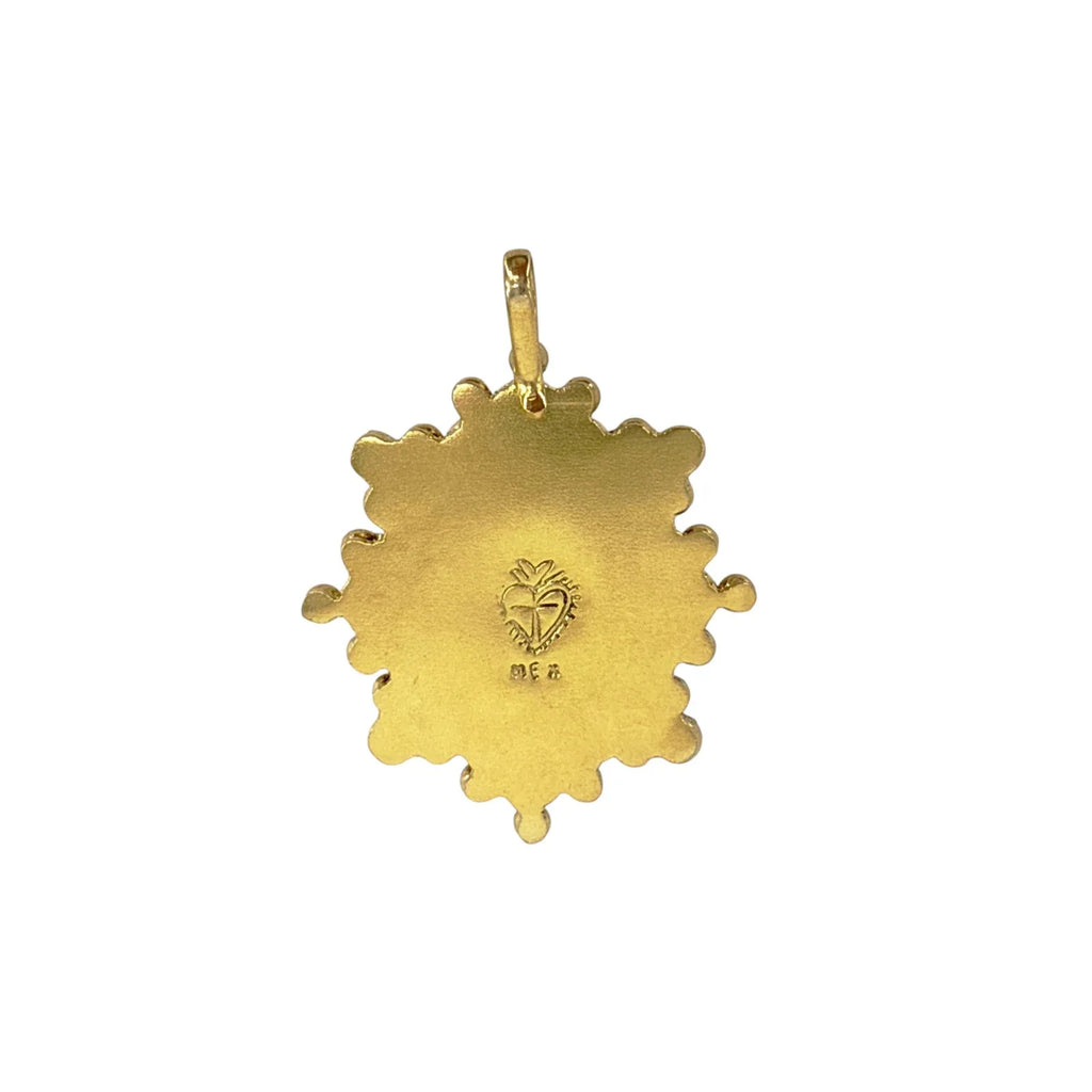VIRGINS SAINTS & ANGELS VSA Oval Cloister Sacred Heart Medallion in Gold - flyKAMP