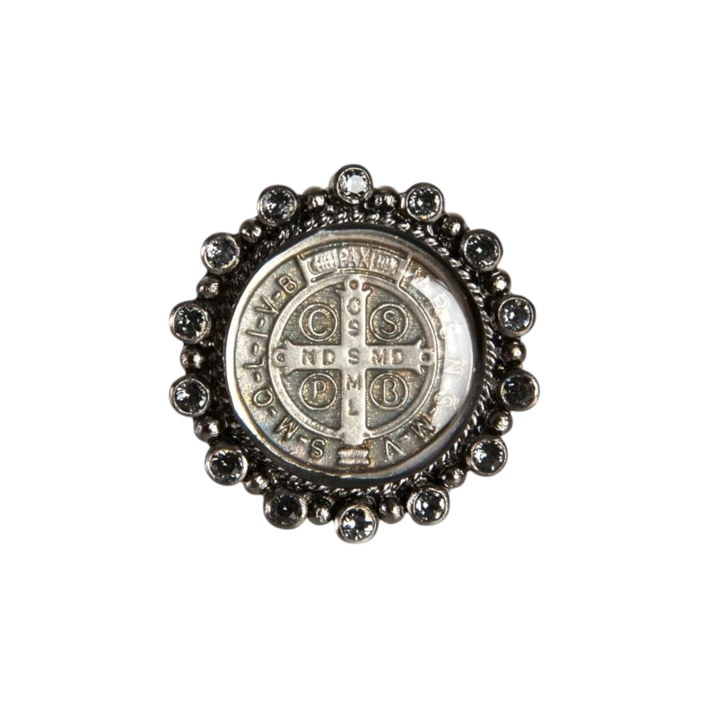 VIRGINS SAINTS & ANGELS VSA Vintage San Benito Ring Sterling Silver Gunmetal 7