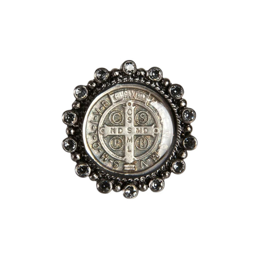 VIRGINS SAINTS & ANGELS VSA Vintage San Benito Ring Sterling Silver Gunmetal 7