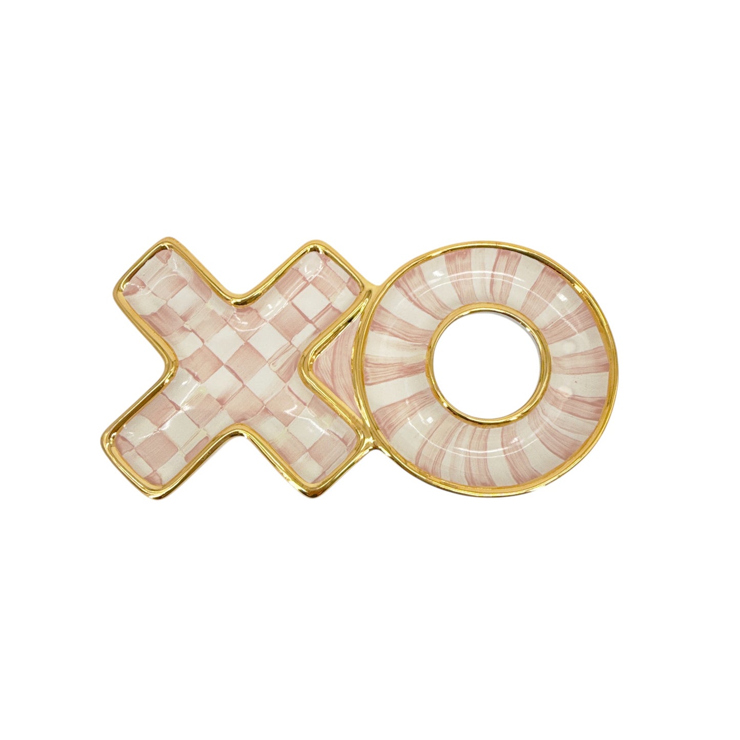 MACKENZIE-CHILDS XO Dish in Rosy Check