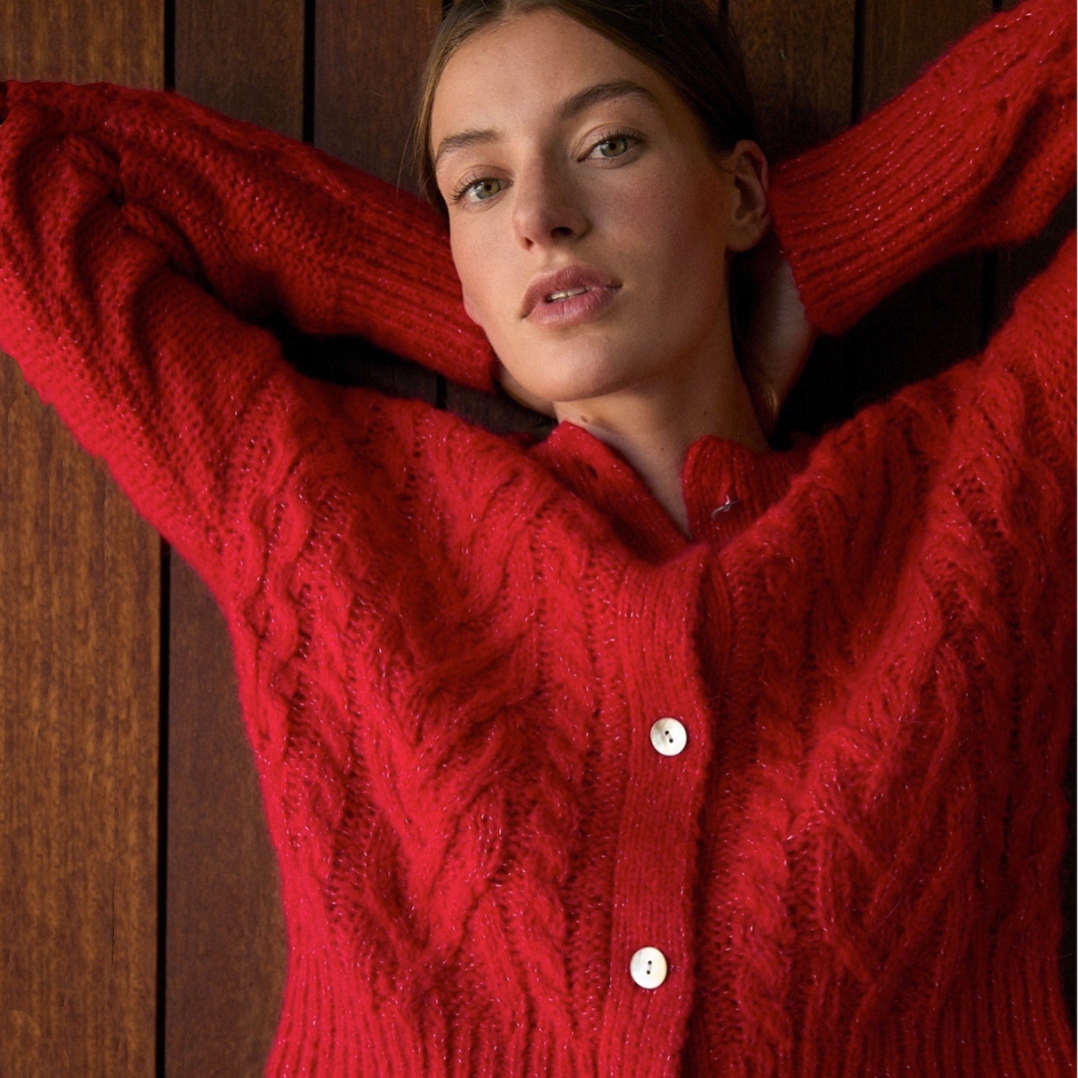 RAILS Amelie Cardigan in Scarlet S Rails