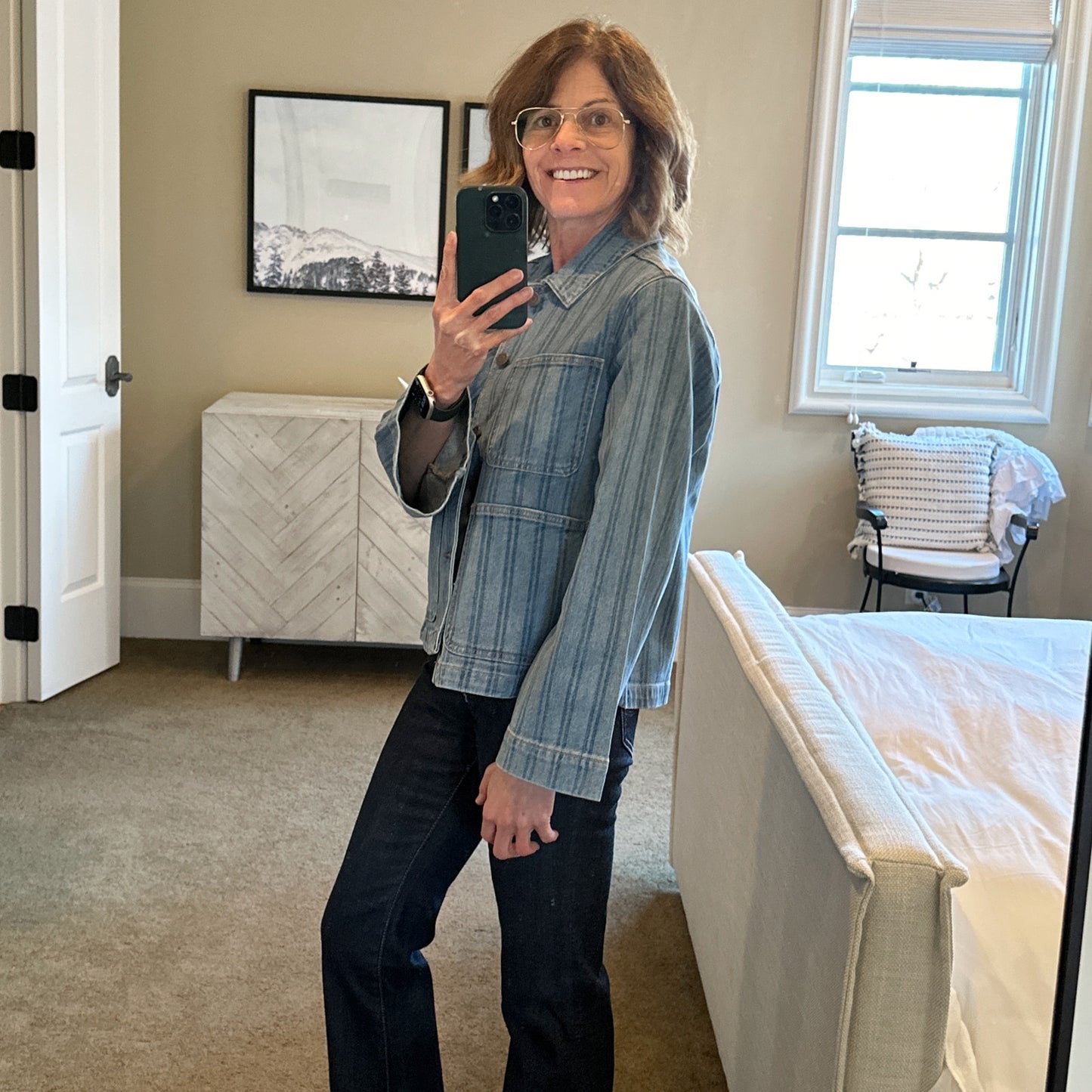 VERONICA BEARD Dahl Striped Denim Jacket S