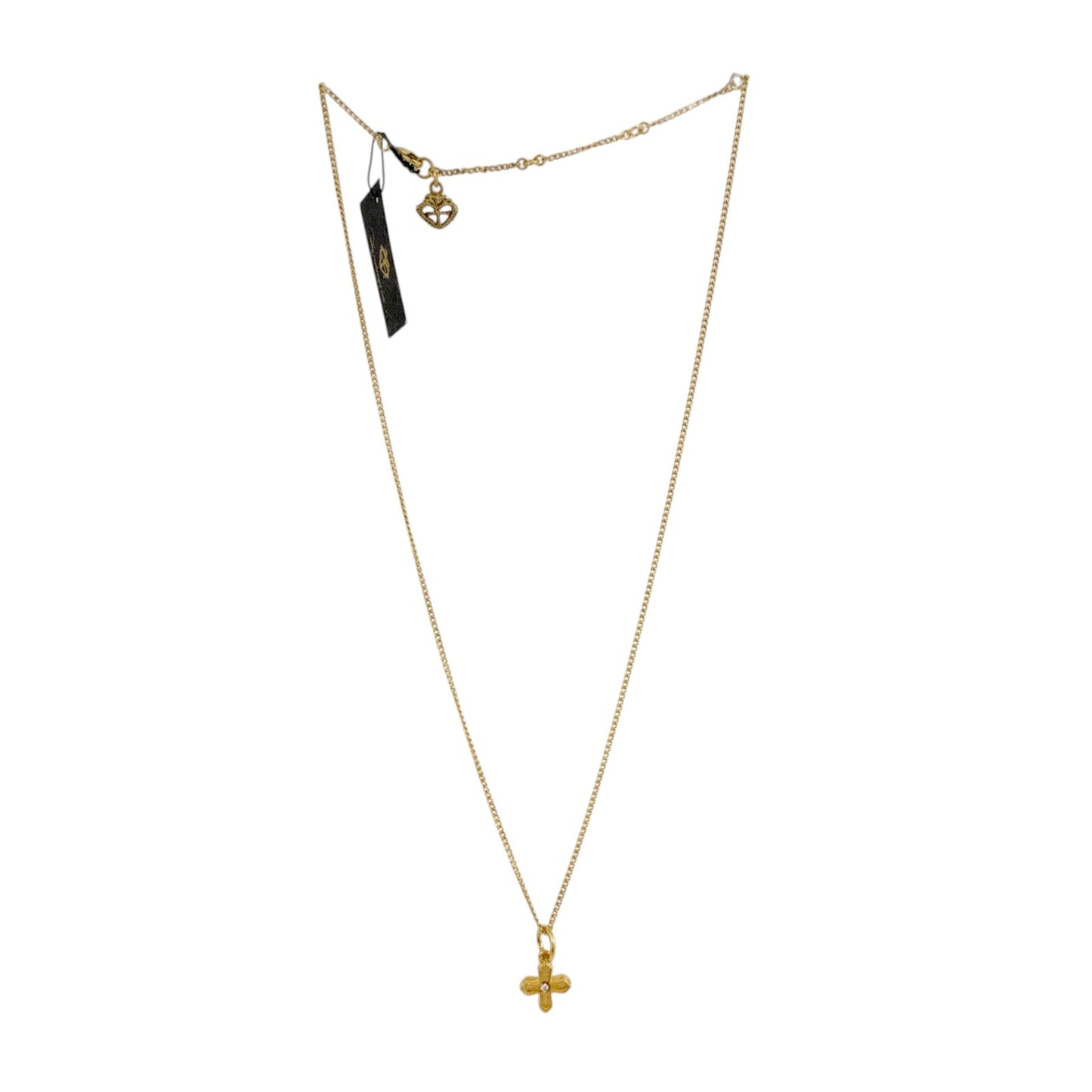 VIRGINS SAINTS & ANGELS VSA Peace Cross Charm Necklace in Gold