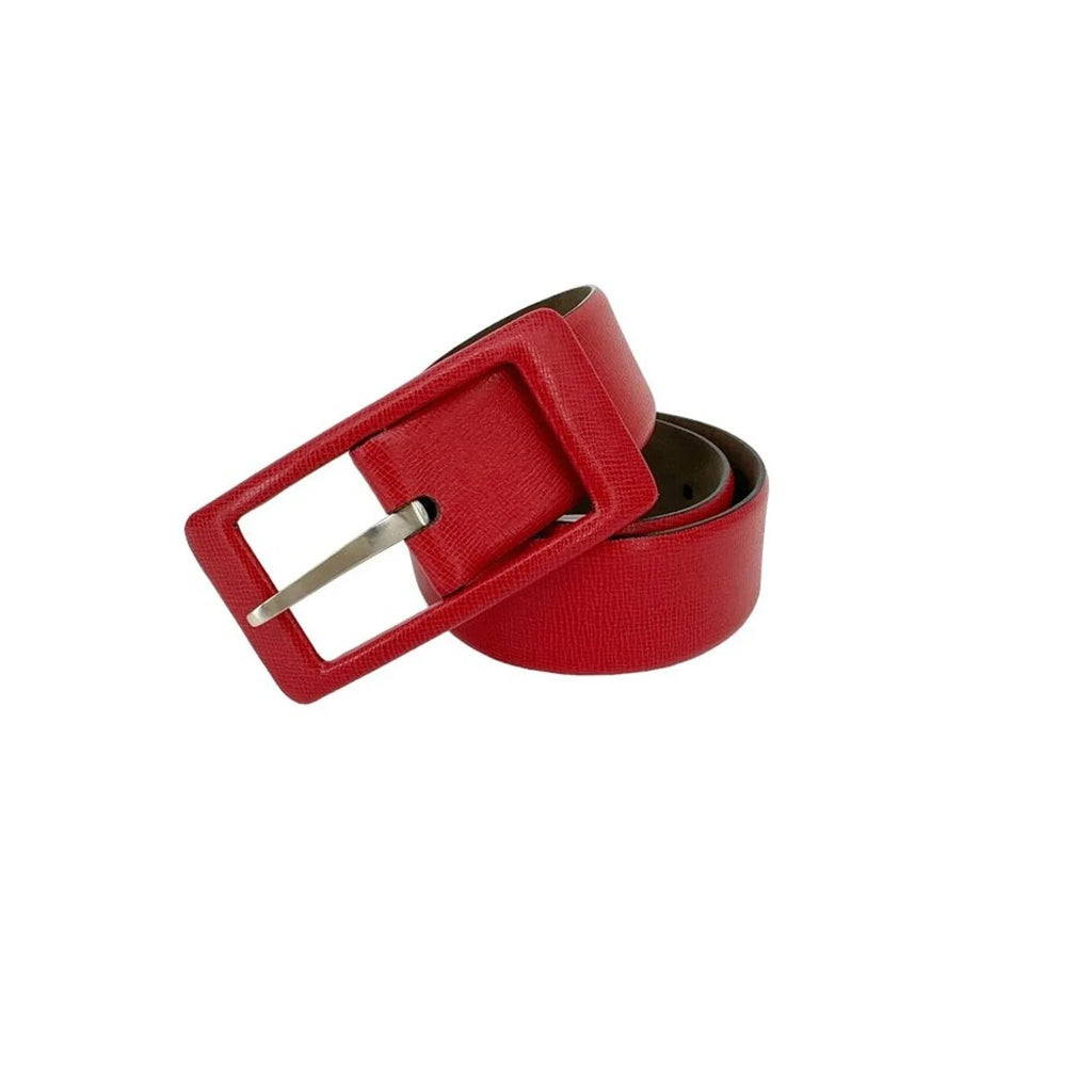 Jil SANDER Leather Belt with Leather Buckle in Red XS - flyKAMP