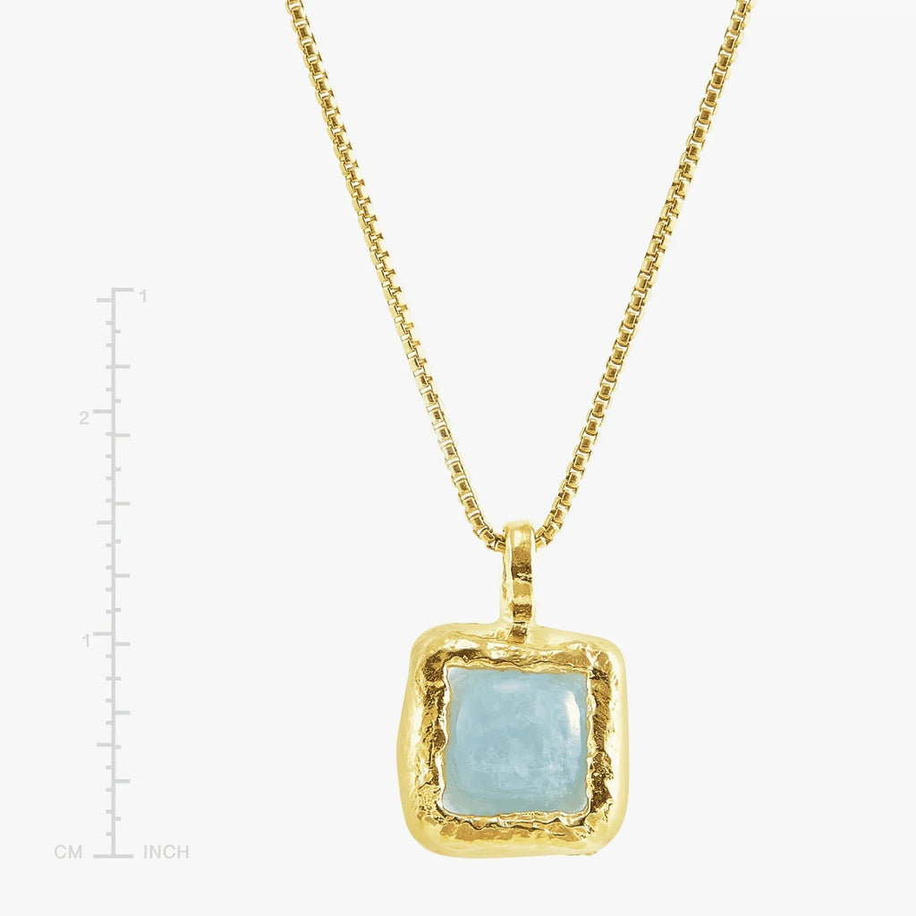 SILPADA Mediterra Natural Aquamarine Necklace in 14K Gold-Plated Sterling Silver - flyKAMP