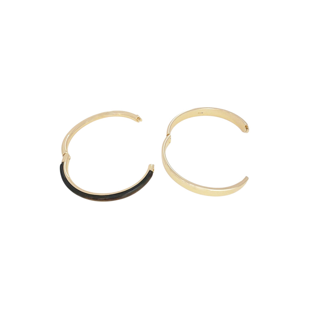ROXANNE ASSOULIN Semi Stone and Small Puffy Hinged Cuff Set Roxanne Assoulin