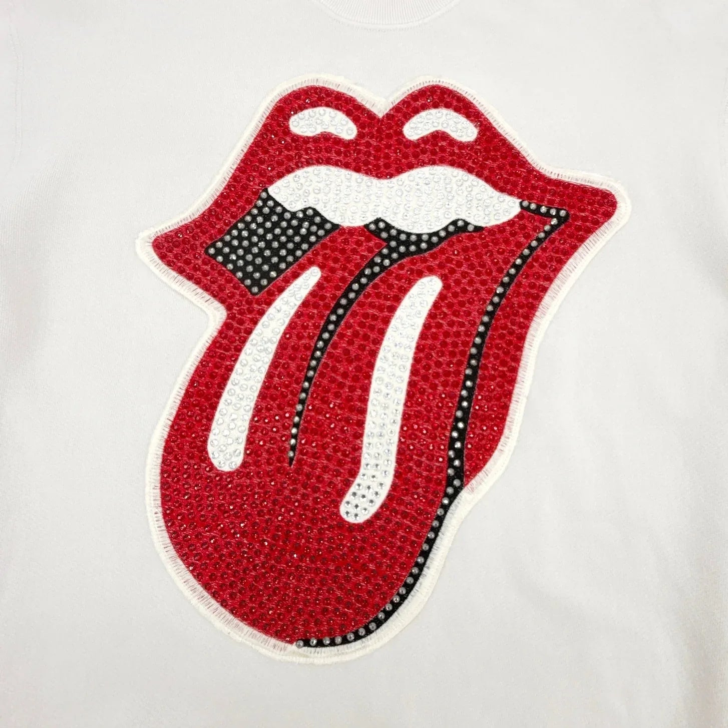 MADEWORN Rolling Stones Crystal Patch Classic Crew Sweatshirt XS - flyKAMP