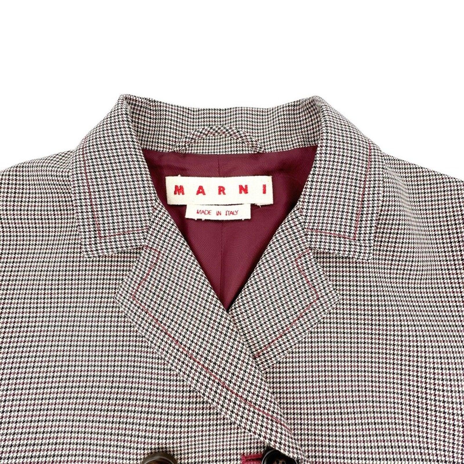 MARNI Houndstooth Double Breasted Blazer IT40|S - flyKAMP