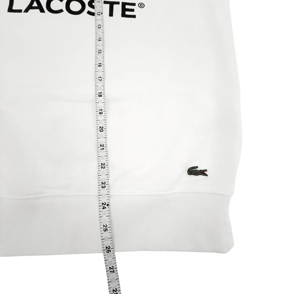 LACOSTE Classic Fit Crewneck Sweatshirt in White S - flyKAMP