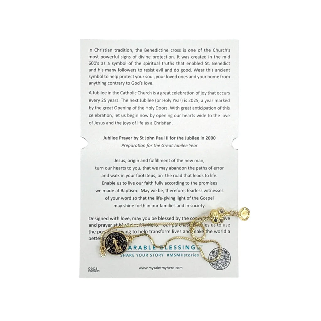 MY SAINT MY HERO Jubilee Benedictine Bracelet in Black & Gold - flyKAMP