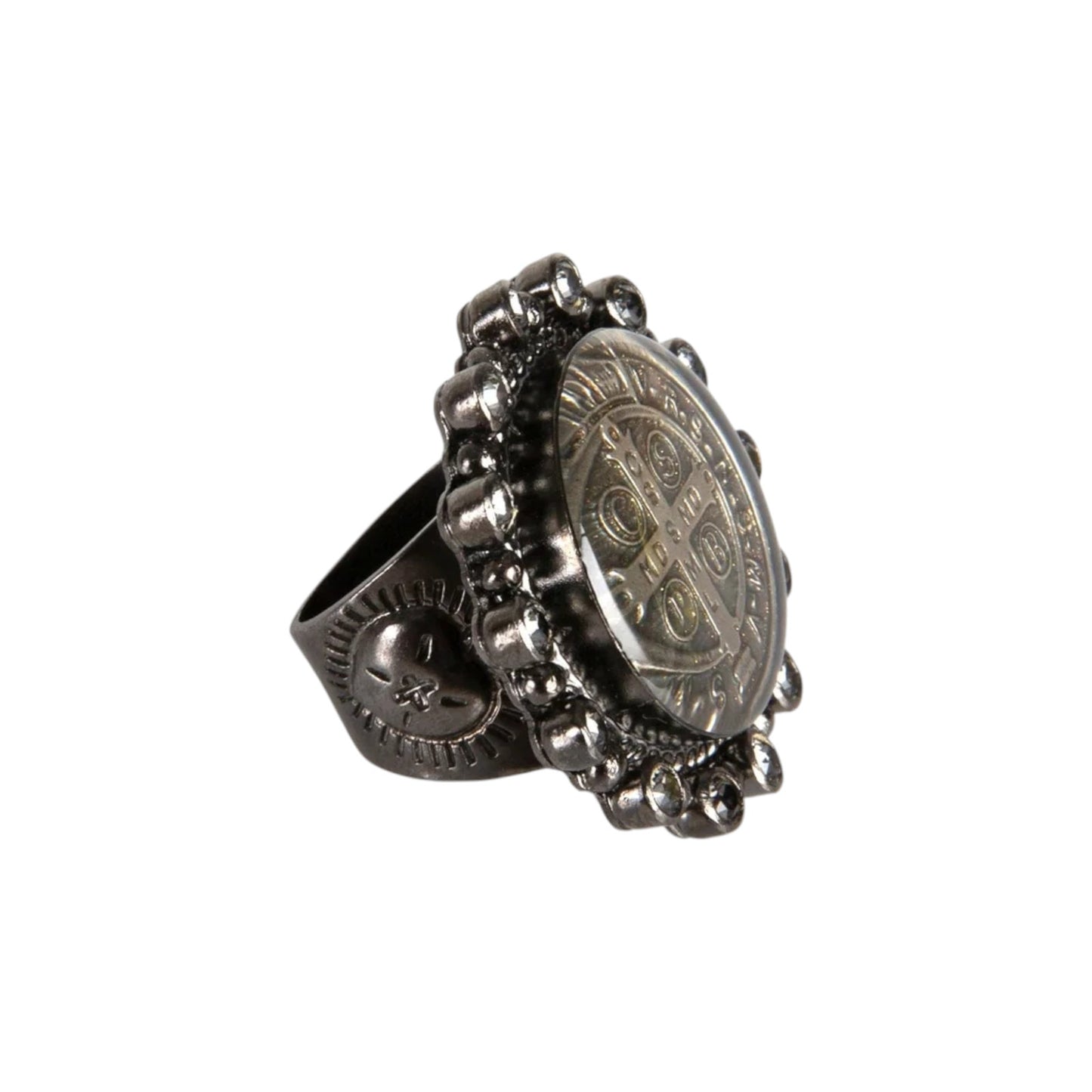 VIRGINS SAINTS & ANGELS VSA Vintage San Benito Ring Sterling Silver Gunmetal 7