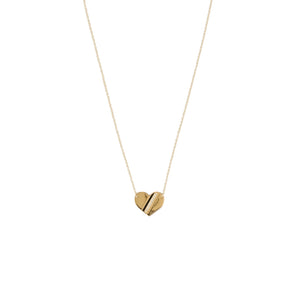 GWEN BELOTI Heart Stripe Pendant Necklace