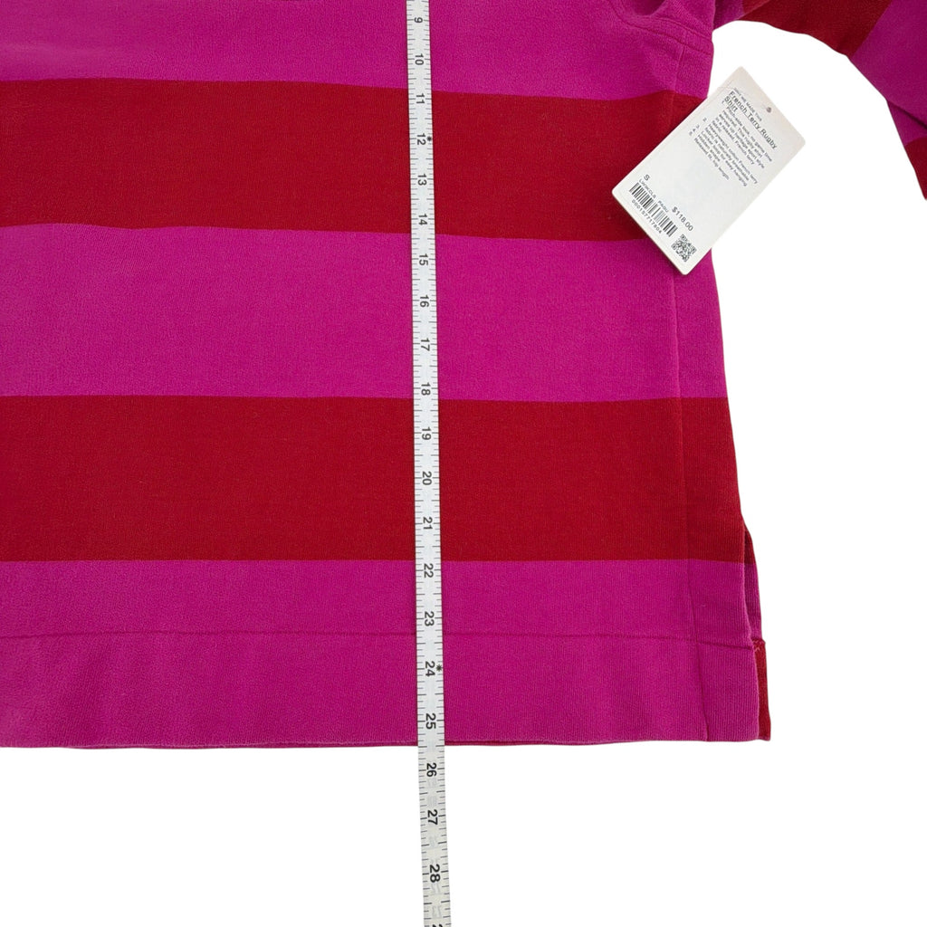 LULULEMON French Terry Rugby Shirt in Red & Pink S Lululemon