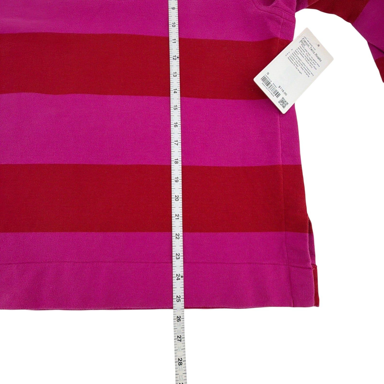LULULEMON French Terry Rugby Shirt in Red & Pink S Lululemon