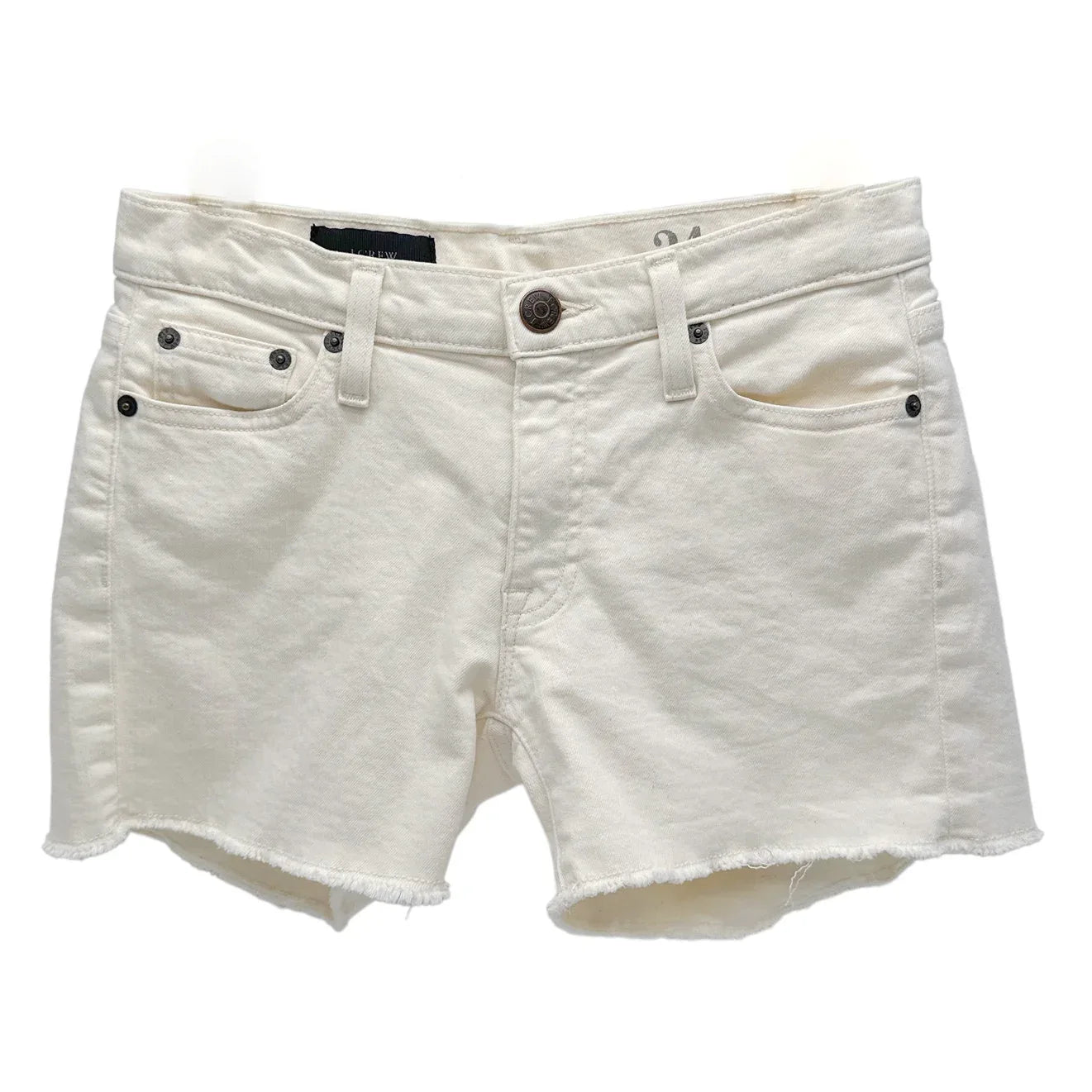 J.CREW Denim Short in Ecru 24 - flyKAMP