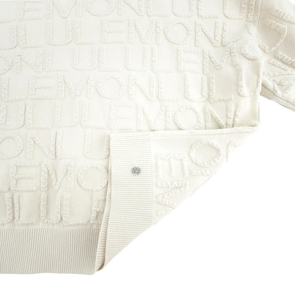 LULULEMON Cotton Blend Jacquard Crewneck Sweater in Light Ivory S Lululemon