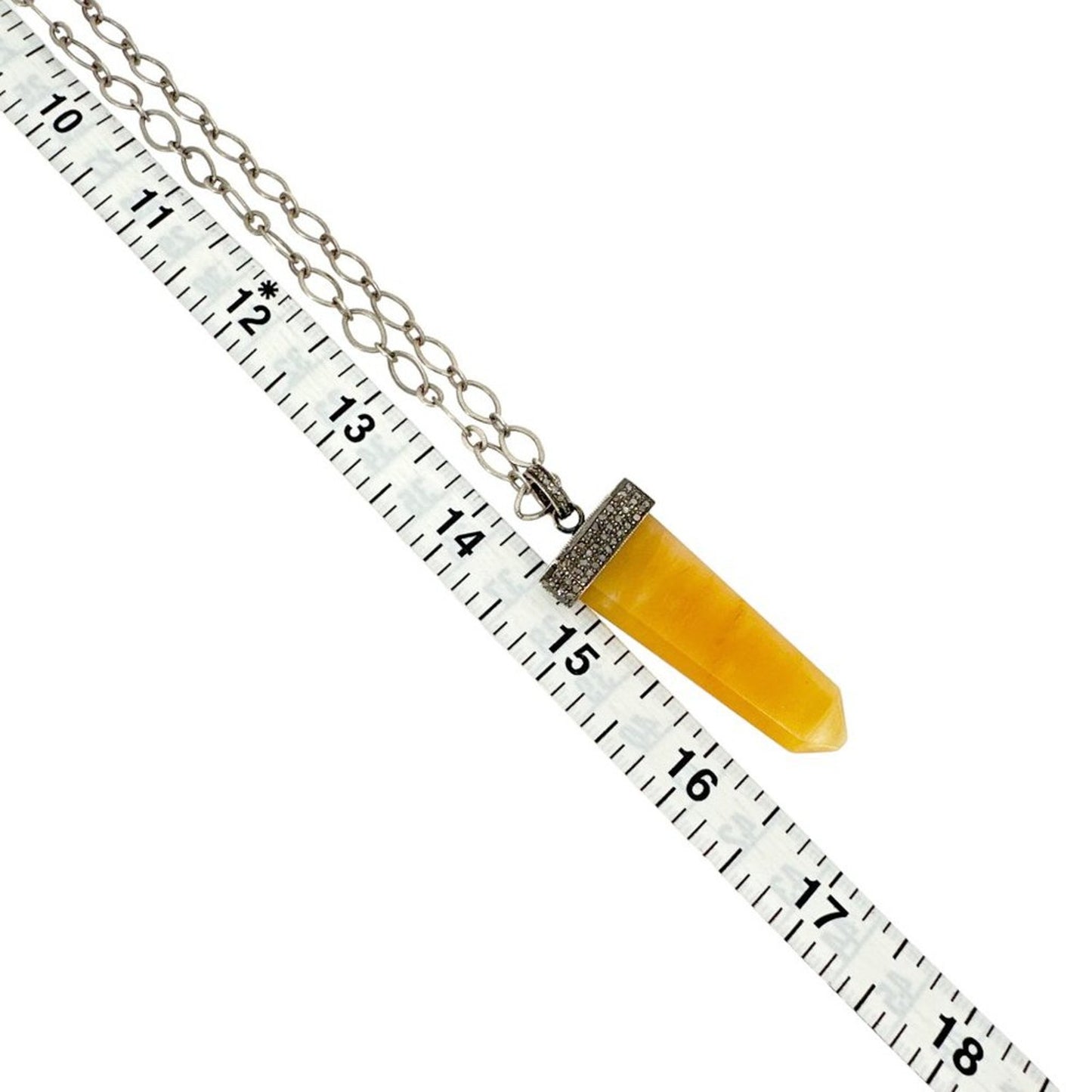 JULIE ZANCANELLI Diamond Pave Yellow Arrow Pendant
