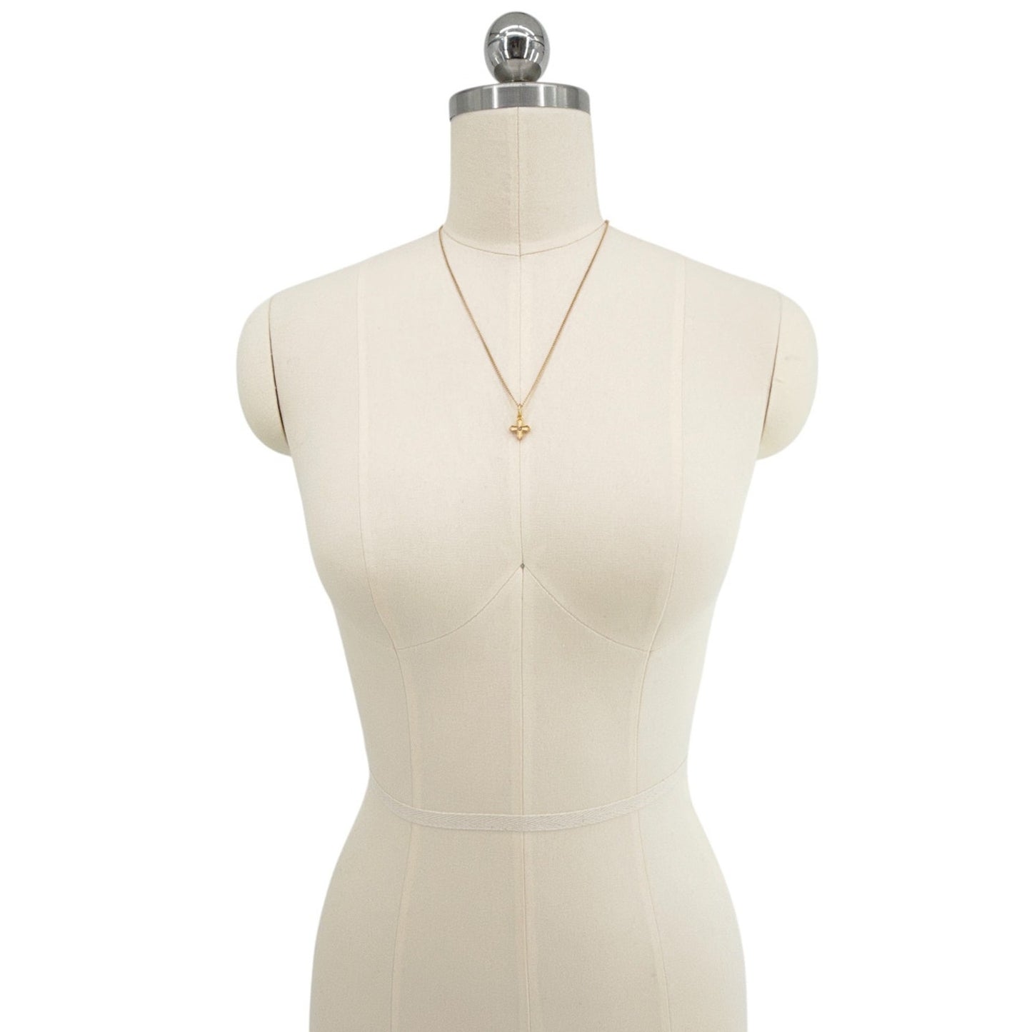 VIRGINS SAINTS & ANGELS VSA Peace Cross Charm Necklace in Gold