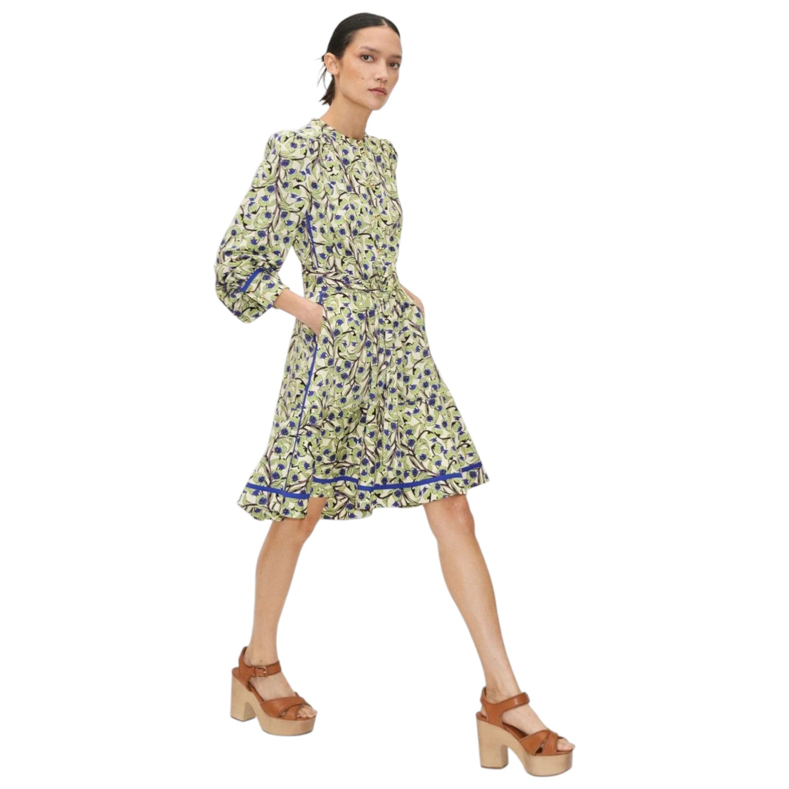 ME+EM Trailing Flower Pod Fit & Flare Dress + Tie UK6|US2|EU34|XS ME+EM