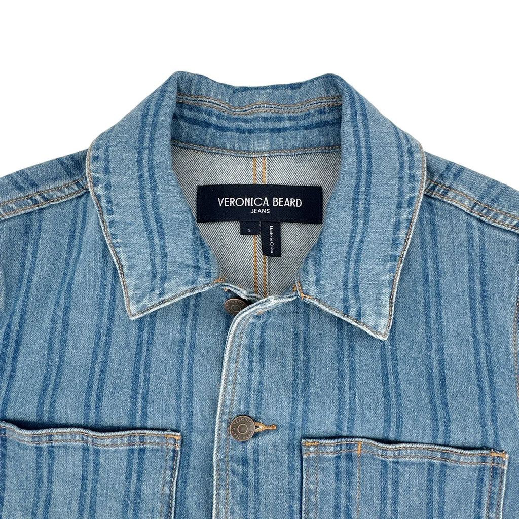 VERONICA BEARD Dahl Striped Denim Jacket S - flyKAMP