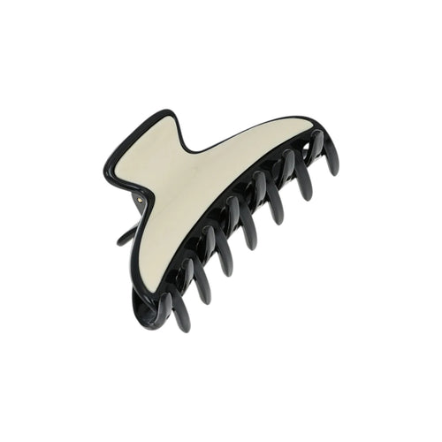 FRANCE LUXE Maybell Claw Clip in Black & Ivory France Luxe