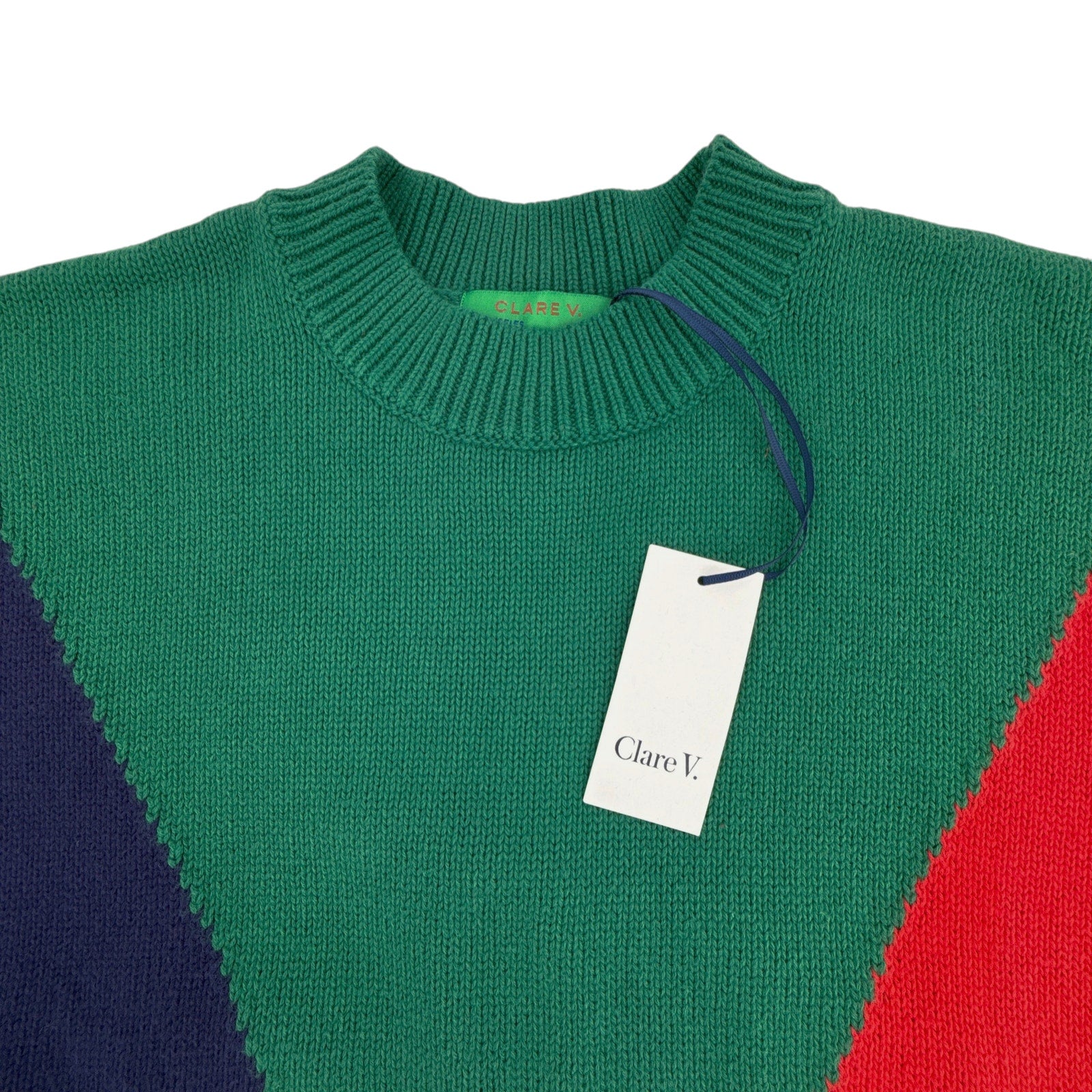 CLARE V. Colorblock Drop Shoulder Sweater S Clare V.