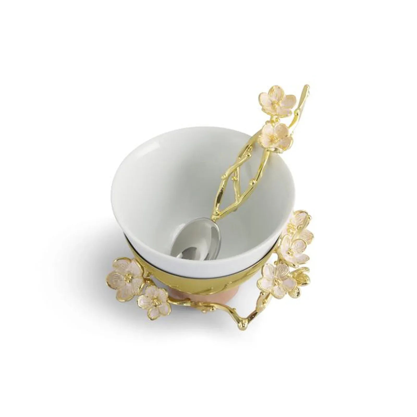 MICHAEL ARAM Cherry Blossom Porcelain Small Bowl with Spoon - flyKAMP