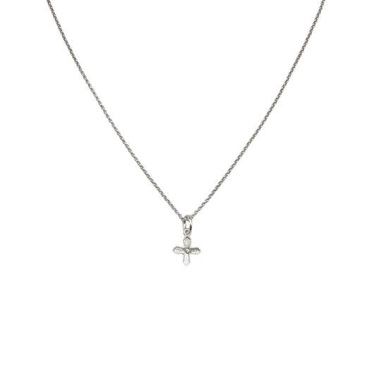 VIRGINS SAINTS & ANGELS VSA Peace Cross Charm SS Chain Necklace in Silver