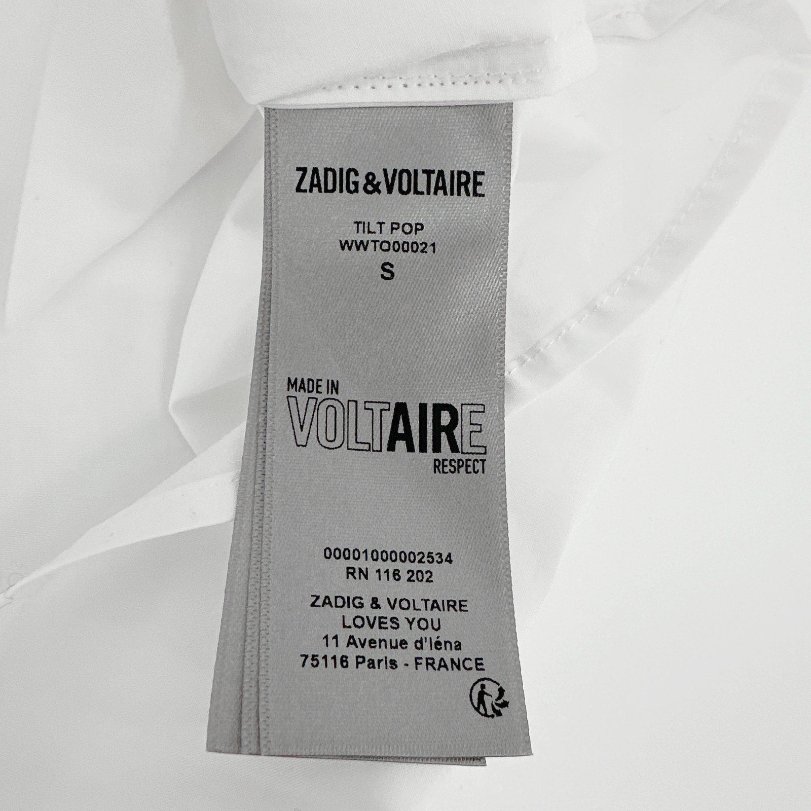 ZADIG and VOLTAIRE Ruffle Front Sleeveless Shirt in White S Zadig & Voltaire