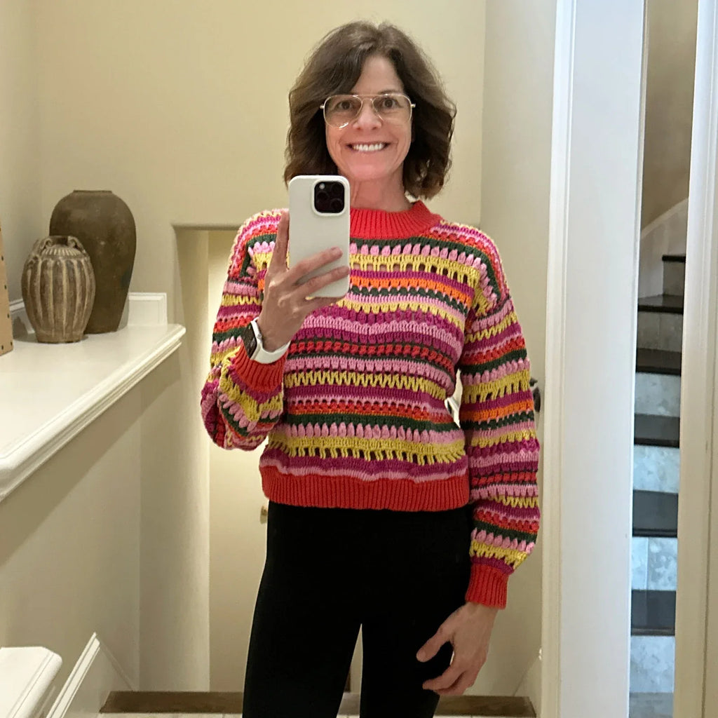 FARM RIO Fruit Dream Crochet Sweater XS - flyKAMP