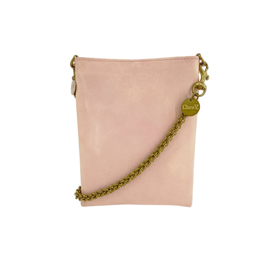 CLARE V. Lauren Supreme Crossbody Bag in Ballet & Crossbody Chain Strap